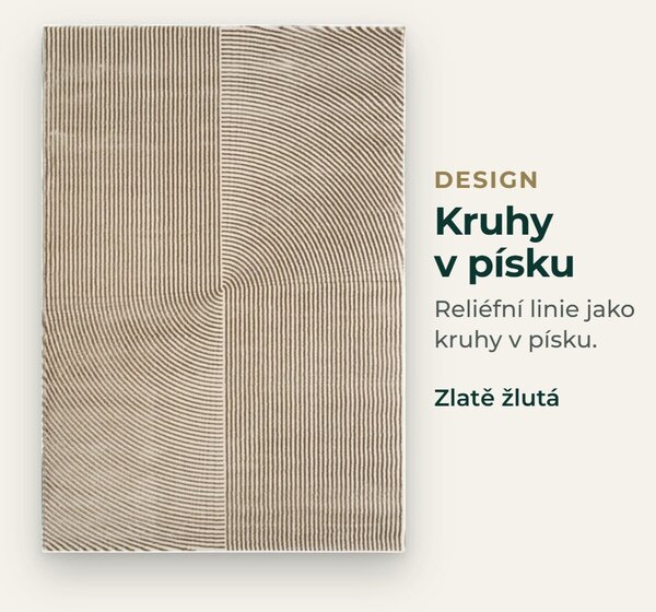 Angel Carpet, Kusový koberec Zafiro 19 Gold, 60x110, žlutá, kancelář