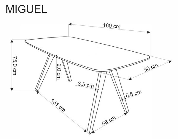 Jídelní stůl Migel (ořech) (pro 6 osob)