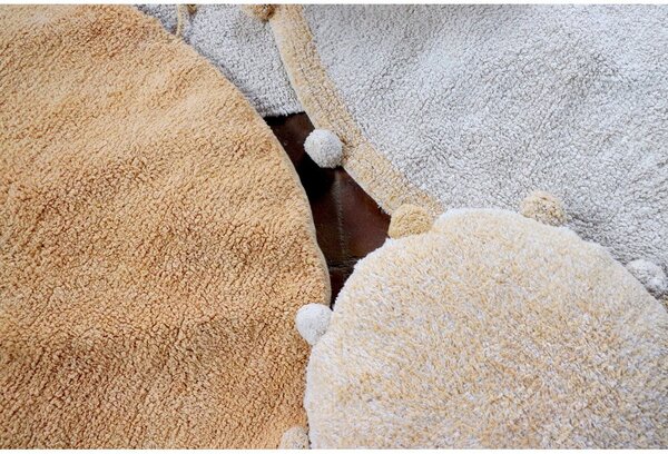 Béžový pratelný ručně tkaný bavlněný dětský koberec ø120 cm Bubbly Honey – Lorena Canals