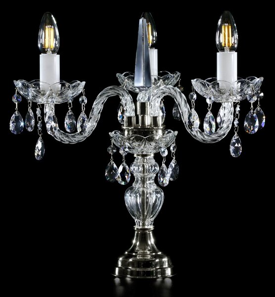 Stolní lampa křišťálová S09032CE, Varianta Stříbrná