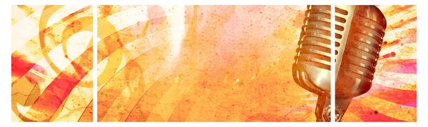 Obraz - Retro mikrofón (170x50 cm)