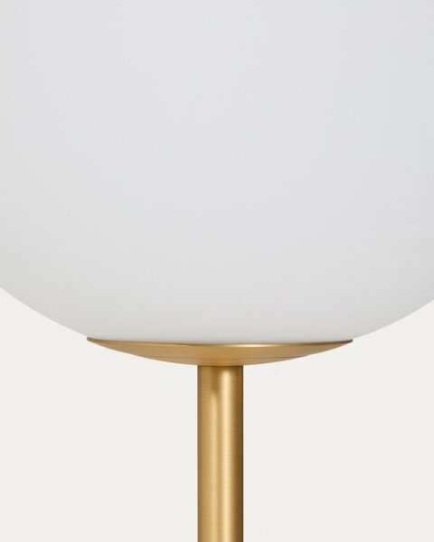Bílá/ve zlaté barvě stojací lampa se skleněným stínidlem (výška 165 cm) Brisia – Kave Home