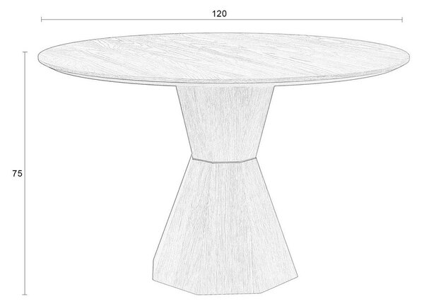 Kulatý jídelní stůl v dekoru dubu ø 120 cm Lotus – Zuiver