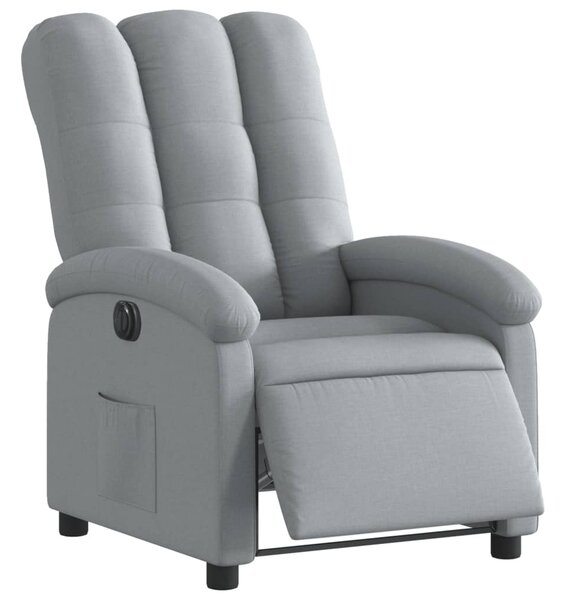 Elektrické polohovací křeslo světle šedé textil 3204068