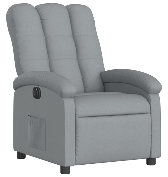 Elektrické polohovací křeslo světle šedé textil 3204068