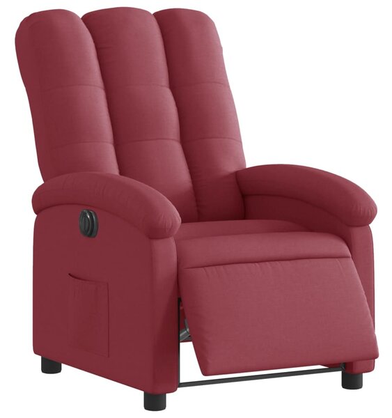 Elektrické polohovací křeslo vínové textil 3204071