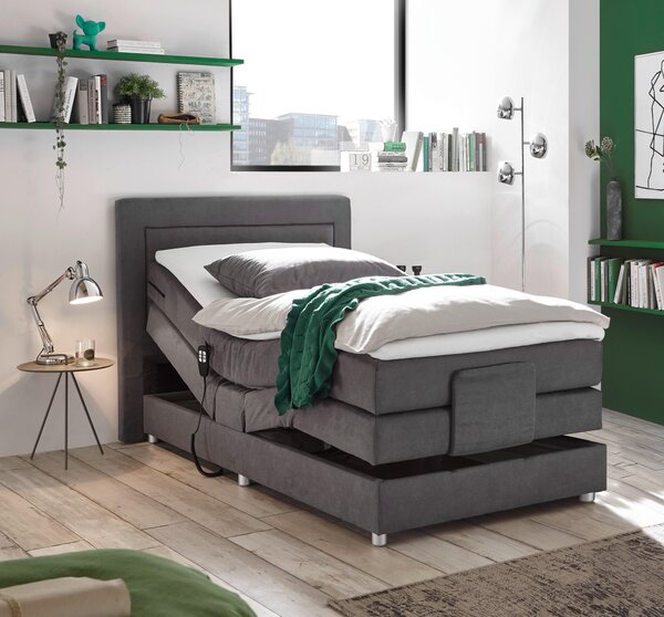 POSTEL BOXSPRING, 100/200 cm, šedá MID.YOU - Postele boxspring, Online Only