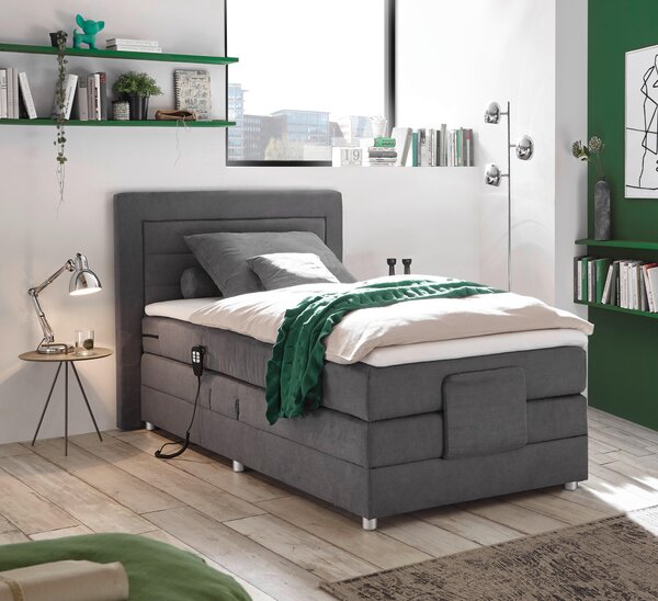 POSTEL BOXSPRING, 100/200 cm, šedá MID.YOU - Postele boxspring, Online Only