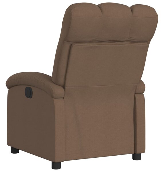 Elektrické polohovací křeslo hnědé textil 3204072