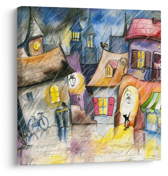 Obraz - Deštivý večer (30x30 cm)
