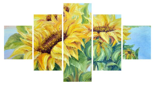 Obraz rozkvetlých slunečnic (125x70 cm)