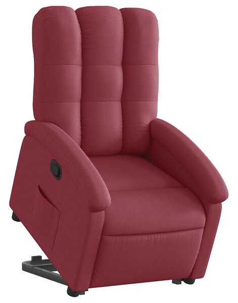 Zvedací polohovací křeslo vínové textil 3204095
