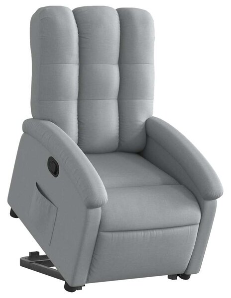Zvedací polohovací křeslo světle šedé textil 3204092