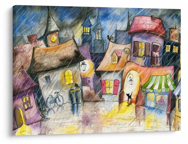 Obraz - Deštivý večer (70x50 cm)