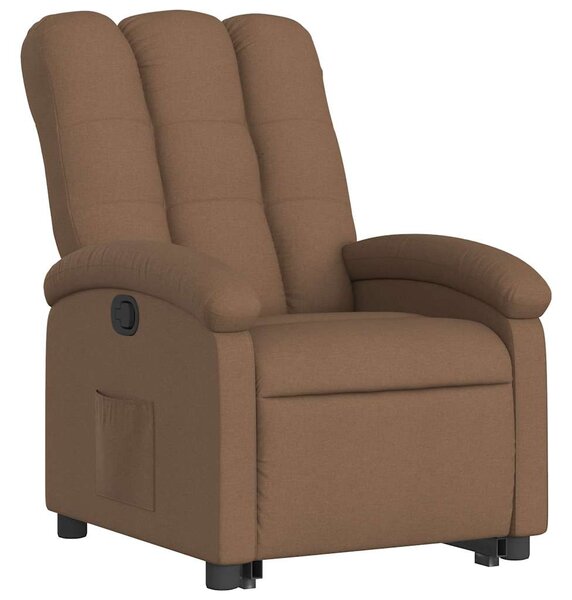Zvedací polohovací křeslo hnědé textil 3204096