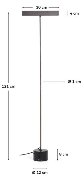 Černá stojací lampa (výška 121 cm) Lynor – Kave Home