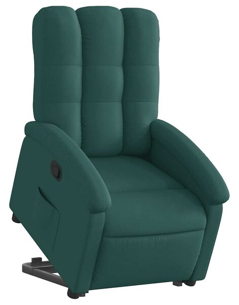 Zvedací polohovací křeslo tmavě zelené textil 3204098