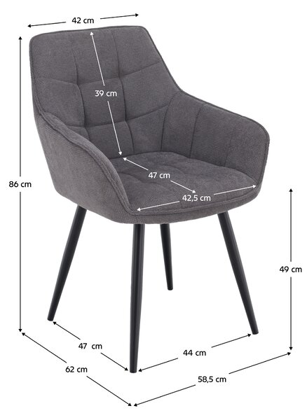 Designové křeslo Morkenus (šedá + černá)