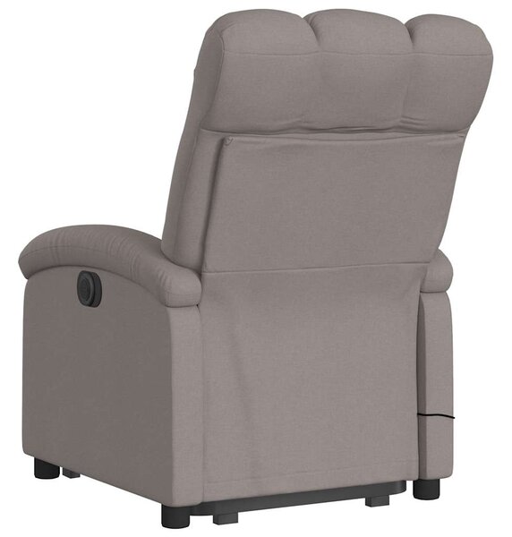 Zvedací masážní polohovací křeslo taupe textil 3204112
