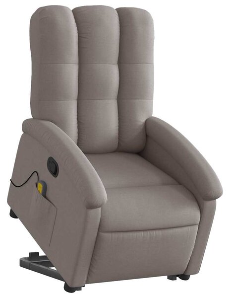 Zvedací masážní polohovací křeslo taupe textil 3204112