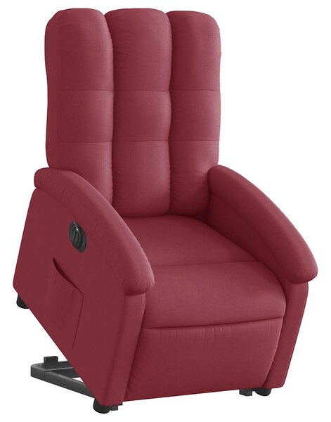 Elektrické zvedací polohovací křeslo vínové textil 3204119