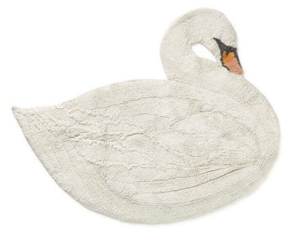 Krémový pratelný/ručně tkaný bavlněný dětský koberec 100x120 cm Swan – Lorena Canals