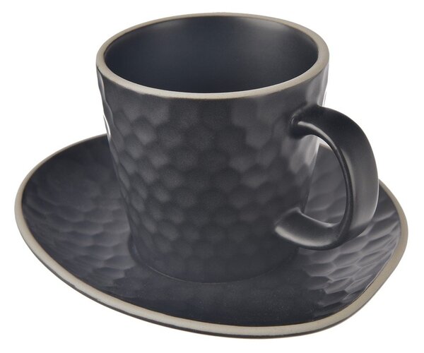 Černý keramický šálek na cappuccino 250 ml Tea Time – Orion