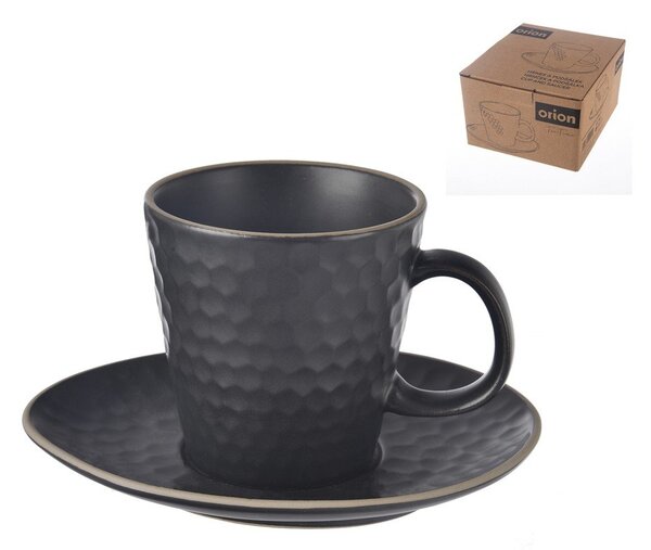 Černý keramický šálek na cappuccino 250 ml Tea Time – Orion