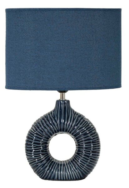 Modrá keramická stolní lampa s textilním stínidlem (výška 43 cm) Seta – Mauro Ferretti