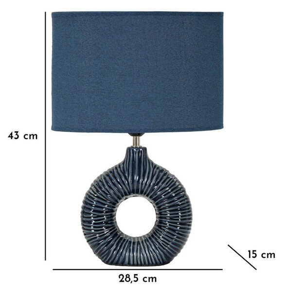 Modrá keramická stolní lampa s textilním stínidlem (výška 43 cm) Seta – Mauro Ferretti