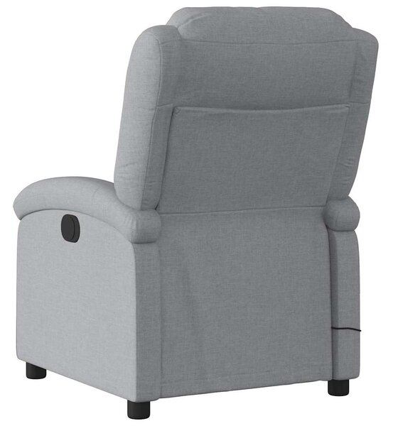 Elektrické masážní polohovací křeslo světle šedé textil 3204152
