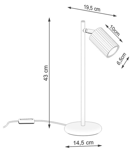 Taupe kovová stolní lampa (výška 43 cm) Gleam – Sollux