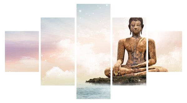Obraz - Buddha dohlížející na zemi (125x70 cm)