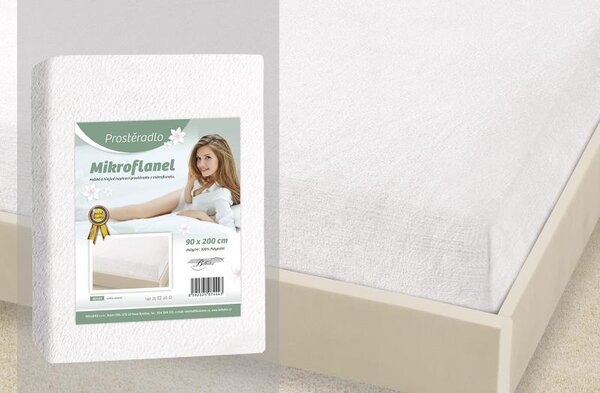 BELLATEX Prostěradlo Mikroflanel Bílá 90x200 cm