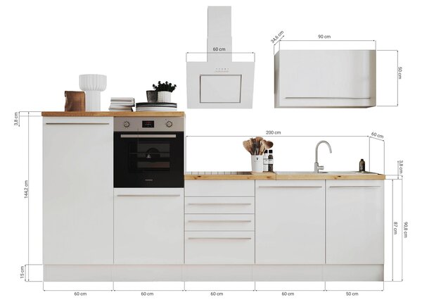 KUCHYŇSKÝ BLOK 290 cm Respekta - Online Only kuchyňské linky, Online Only