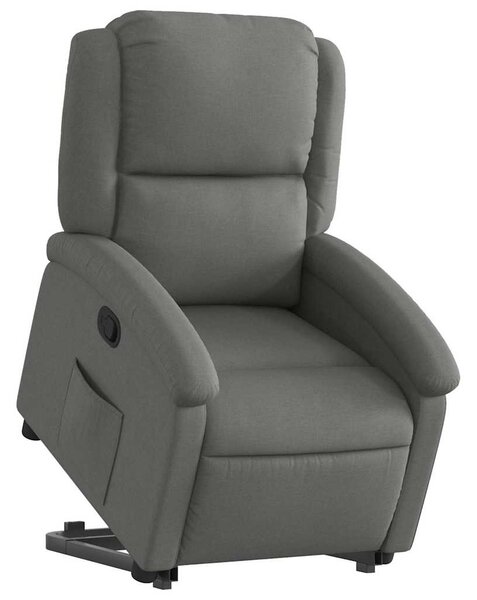 Zvedací polohovací křeslo tmavě šedé textil 3204165