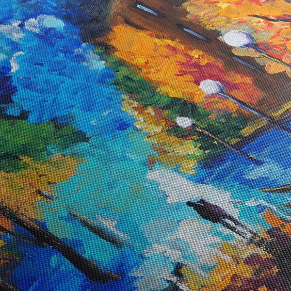 Obraz - Milenci, Pointilismus (210x100 cm)