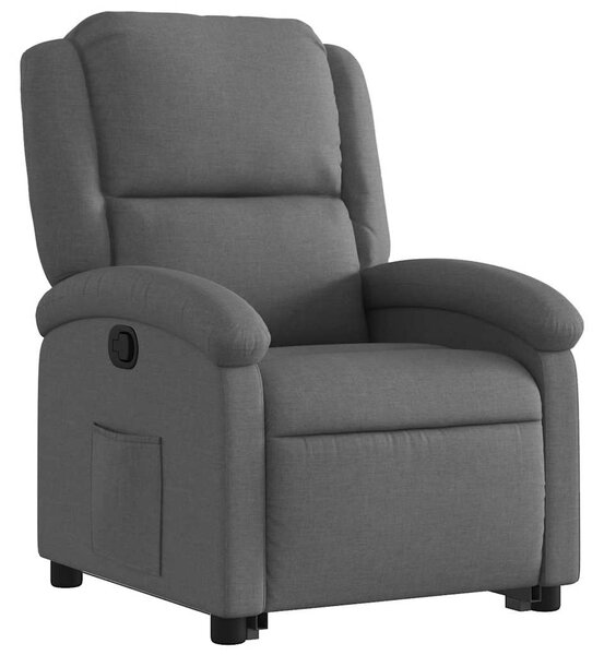 Zvedací polohovací křeslo tmavě šedé textil 3204165