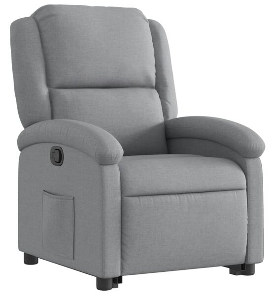 Zvedací polohovací křeslo světle šedé textil 3204164