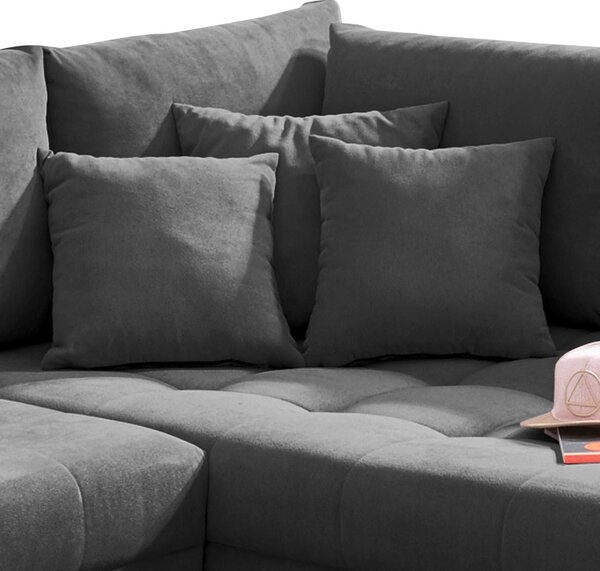 ROHOVÁ SEDAČKA, textil, kompozitní dřevo, antracitová MID.YOU - Sedací soupravy, Online Only
