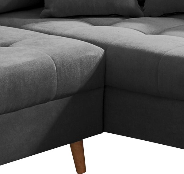 ROHOVÁ SEDAČKA, textil, kompozitní dřevo, antracitová MID.YOU - Sedací soupravy, Online Only