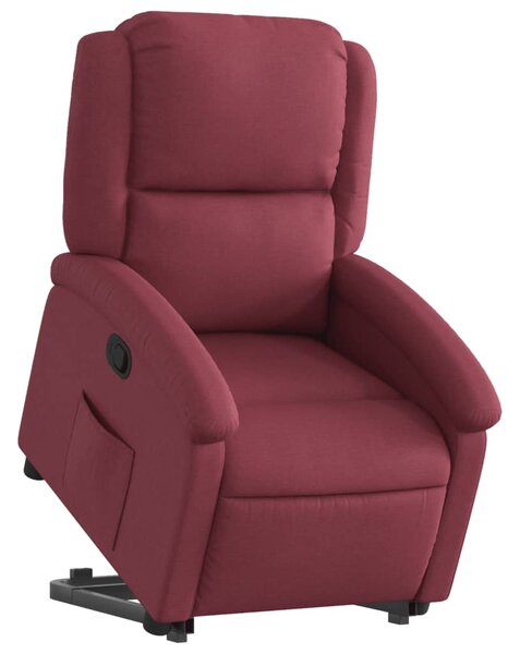 Zvedací polohovací křeslo vínové textil 3204167