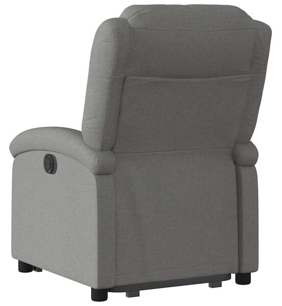 Zvedací polohovací křeslo tmavě šedé textil 3204165