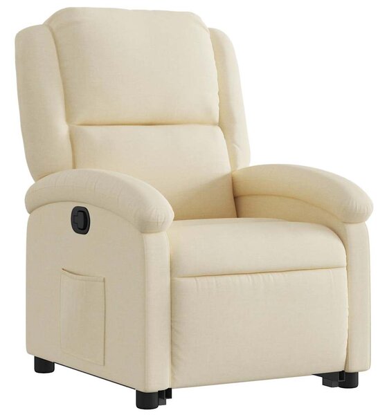 Zvedací polohovací křeslo krémové textil 3204173