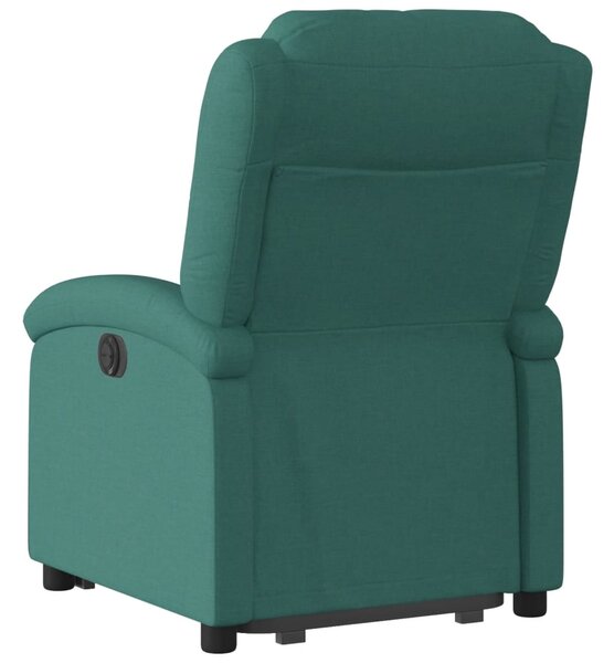 Zvedací polohovací křeslo tmavě zelené textil 3204170