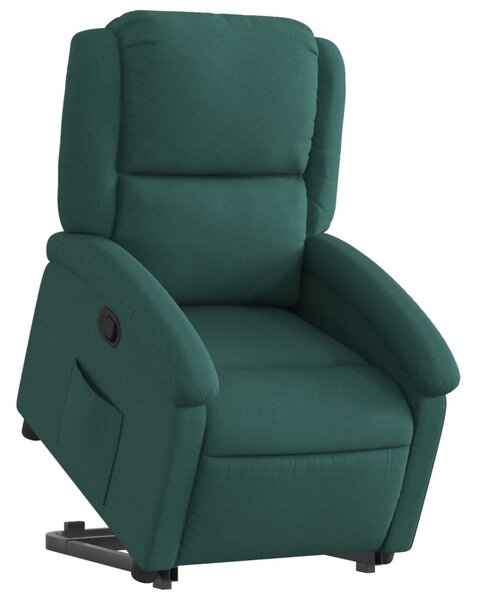 Zvedací polohovací křeslo tmavě zelené textil 3204170