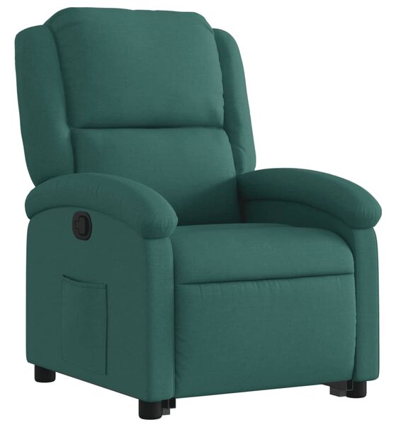Zvedací polohovací křeslo tmavě zelené textil 3204170