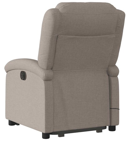 Zvedací masážní polohovací křeslo taupe textil 3204184