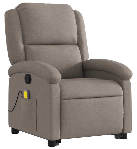 Zvedací masážní polohovací křeslo taupe textil 3204184