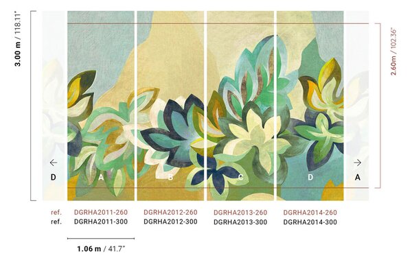 Vliesová obrazová tapeta na zeď, zelená, květiny, DGRHA2012-260, Rhapsody, Masureel